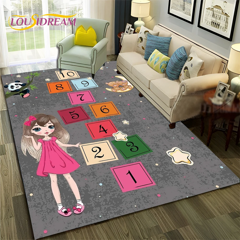 Commercial Digital Printing - 3D Hopscotch, детские цифровые игры, ковер