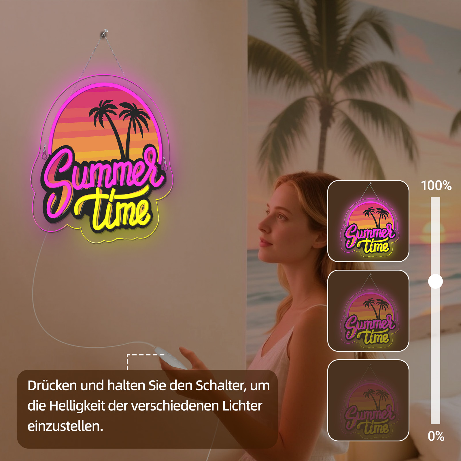 Летнее время Неоновая вывеска  – обзор и цена Commercial Uv Printing
